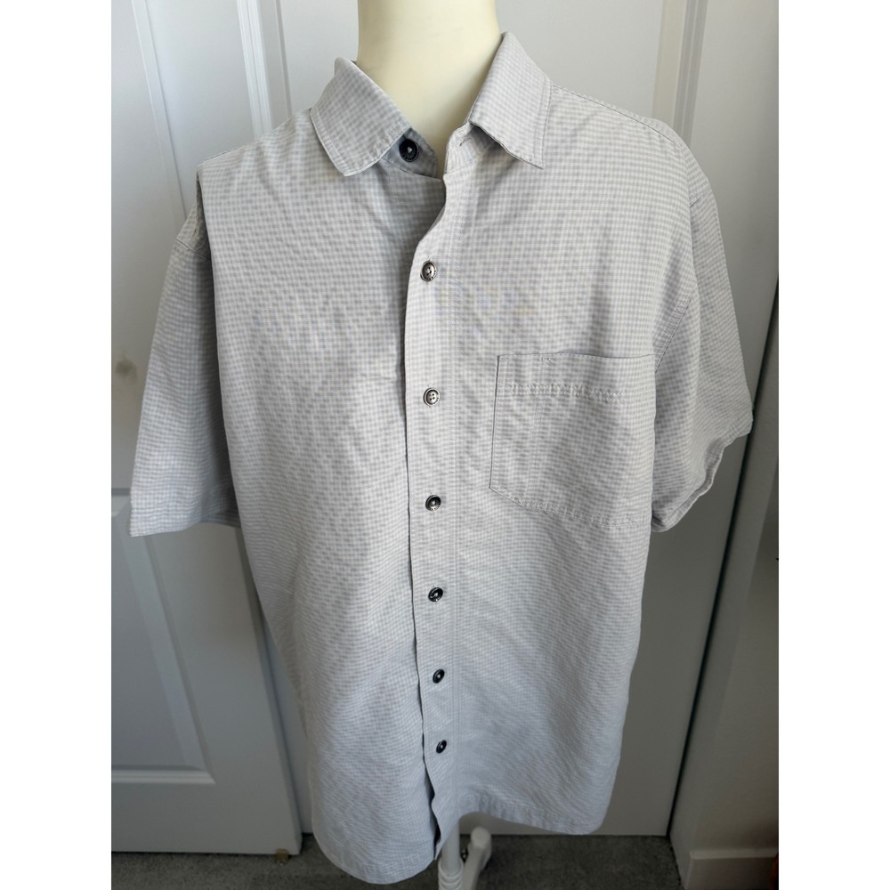 Royal Robbins Mens Relaxed Fit Modal Gingham Short Sleeve Button Down Shirt M